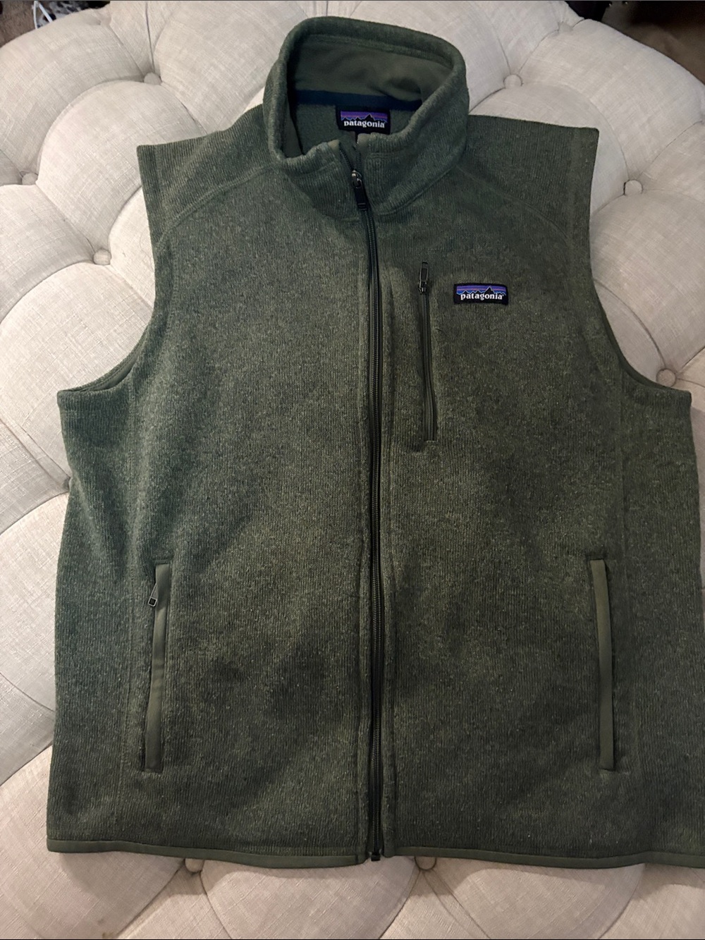 Patagonia Men's Better Sweater Olive Green Full-Zip Fleece Vest
